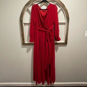 1X plus size red maternity dress
